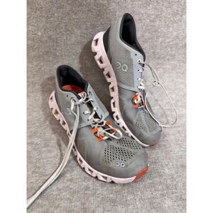 On Cloud X Running Shoes Womens 8.5 Gray Pink Lightweight Training Sneakers